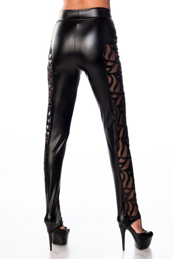 schwarze Wetlook Leggings 18310 - L