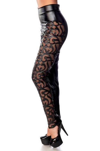 schwarze Wetlook Leggings 18310 - L