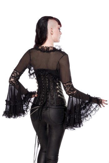 Gothic-Bolero mit Spitze 90009 - M