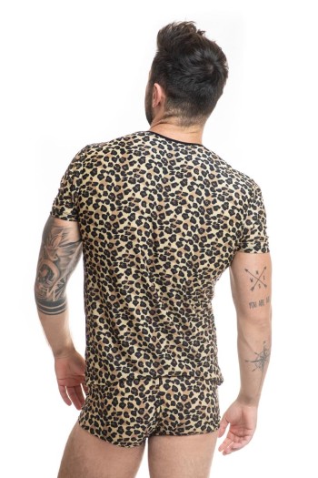 Herren T-Shirt 053556 leopard - 2XL