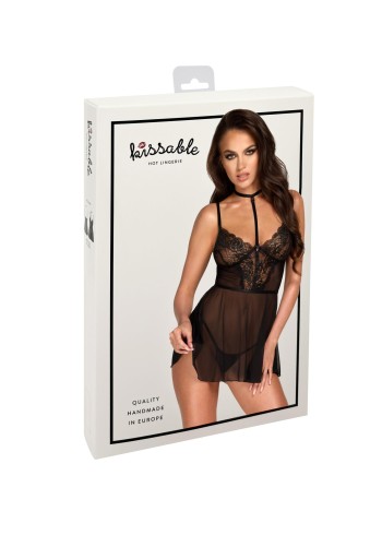 KISS249 Negligee aus Netz und Spitze - L/XL