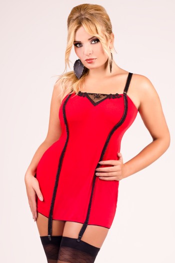 rotes Strapshemd M/1020 50/52 von Andalea Dessous