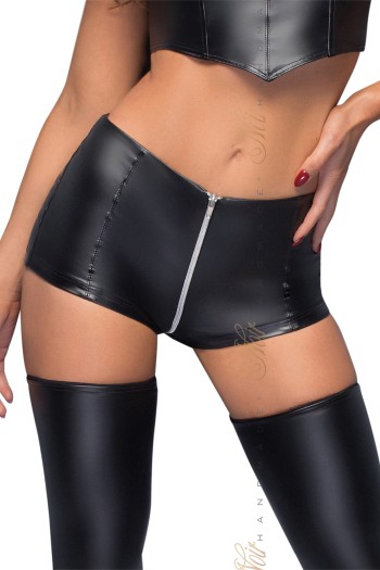 High waist Powerwetlook Shorts F164 - 3XL