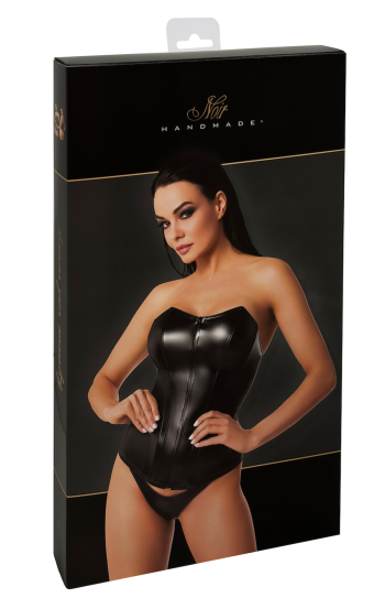 F334 Wetlook Corsagen-Top - 4XL