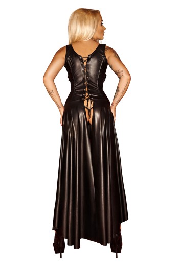 langes Wetlook Kleid F069 6XL