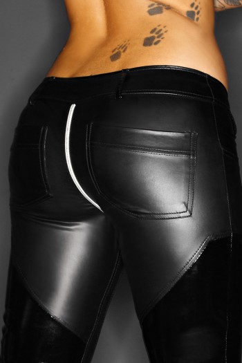 schwarze Wetlook-Hose F115 4XL von Noir Handmade