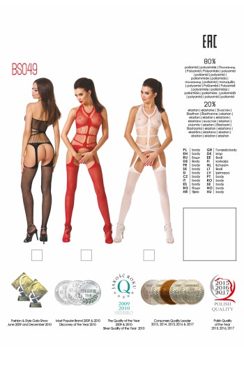 roter ouvert Bodystocking BS049 von Passion