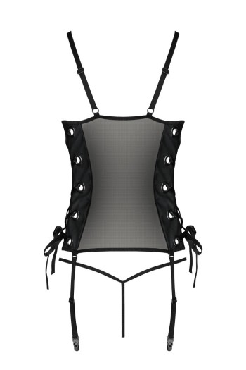 schwarzes Kunstleder Corset PA596228 - L/XL