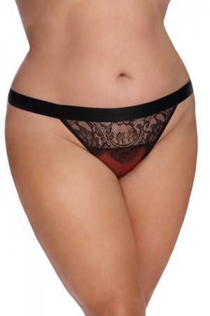 dunkelroter Knickers mit Spitze AA052934 von Anais Apparel Plus Size