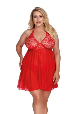 rotes Babydoll AA052973 von Anais Apparel Plus Size