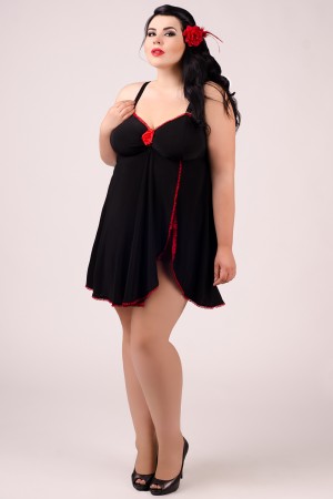 schwarzes Babydoll E/2009 54/56 von Andalea Dessous