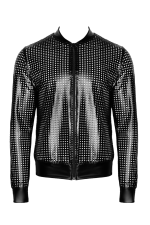 schwarze Powerwetlook Jacke H076 - 2XL