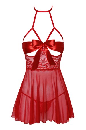 KISS247 Negligee aus Netz und Spitze - L/XL