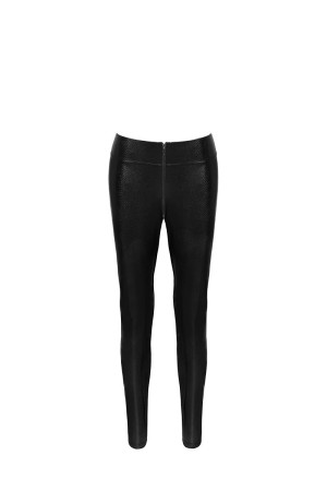 F274 Snake Wetlook Leggings mit Reißverschluss - L