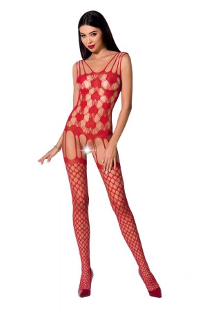 roter ouvert Bodystocking BS067 von Passion