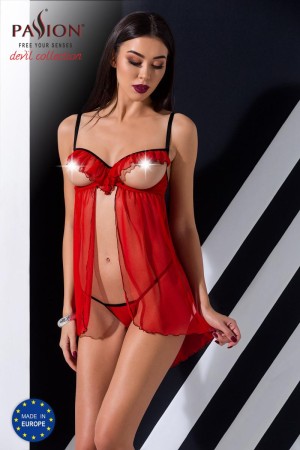 rotes ouvert Chemise Cherry von Passion Devil Collection