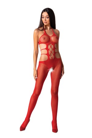 roter ouvert Bodystocking BS084 von Passion