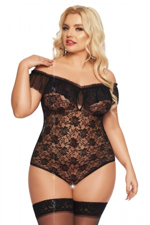 schwarzer Body ouvert 1899 von Softline Plus Size Collection