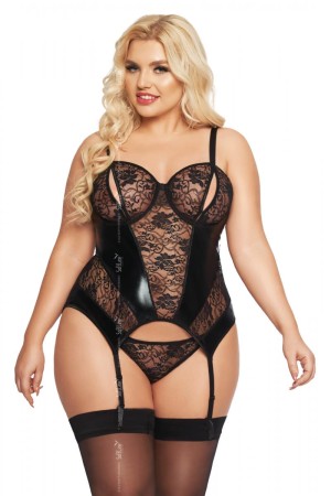 schwarzes Strapshemd-Set 1897 von Softline Plus Size