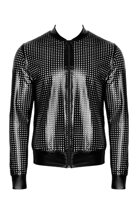 schwarze Powerwetlook Jacke H076 - XL